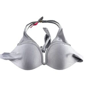 Victoria's Secret Bra Women's 34D Gray Strap Back Padded Boho Chic Coastal Sport